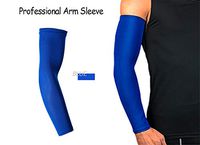 LeeHome Arm Supports,UV Sun Protection Arm Sleeves for Youth & Adult,Arm Guards Elbow Brace for Basketball/Football/Golf/Cycling/Running. (1 Pair) (Blue, X-Large)