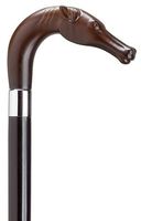 Unisex Horse Head L Black Maple Cane, Brown Handle  -Affordable Gift! Item #HAR-9140900