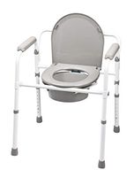 MediChoice Commode Chair, Height Adjusts from 17 Inches to 23 Inches in 1 Inch Increments, Includes Pail with Cover & Splash Shield, 300 lb. Weight Capacity, (1 Each) 