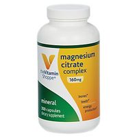 The Vitamin Shoppe Magnesium Citrate Complex 160MG, Mineral Supplement That Supports Bones, Teeth Energy Production (300 Capsules)