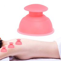 Anti Cellulite Cup, Silicone Vacuum Cups, Moisture Absorber Anti Cellulite Vacuum Cupping Cup Massage,Chinese Medical Vacuum Body Cupping Set Massage Therapy Acupressure(Red)