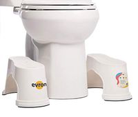 Evron,Potty Step,Toilet Stool Potty Bathroom Squatting Stool Healthier Way Toilet Posture Space Saver Stackable Toilet Stools,7" Height (White 1 Pairs)