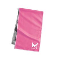 Mission Original Cooling Towel- Evaporative Cool Technology, Cools Instantly when Wet, UPF 50 Sun Protection, For Sports, Yoga, Golf, Gym, Neck, Workout, 10” x 33”- Pink