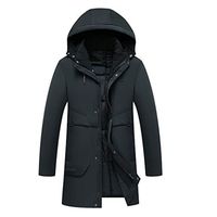Alvinm Men's Jacket Fashion Men's Autumn Winter Casual Pocket Button Down Jacket Outwear Black