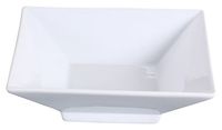 Yanco LK-408 8.5" Square Bowl with Foot, 28 oz Capacity, Porcelain, Bone White, Pack of 12