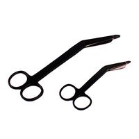 LAJA IMPORTS 2 Pcs Lister Bandage Scissors 4.5"+7.25" Black Color EMT Shears Scissors Instruments