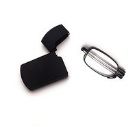 Men Women Small Compact Folding Foldable Pocket Readers Eye Glasses Unisex Portable Presbyopic Reading Glasses Eyewear in Black Handy Flip Top Case (2.00, Black)