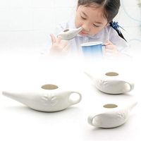 Ceramic Neti Pot 250ML White Yoga Professional Nasal Cleansing Pot Nose Cleaning Pot Nasal Washer Lead-Free Ceramic Nasal Irrigation Pot 19x9x6cm