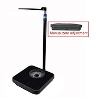 KHFFH Electronic Scale- Mechanical Bathroom Scales, Height and Weight Scale, Height Measuring Rod (71cm - 190cm), Analog Rotating Dial, 120kg