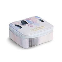 Floral Pattern Watercolor Pink 4 x 4 Faux Leather Metal Nylon Pill Box Case