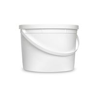 1 Gallon Janitorial White Plastic Bucket with Lid - All Purpose Sanitation Supplies Pail - Multi-Purpose Industrial Buckets (Pack of 50)
