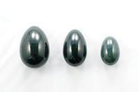 Authentic Nephrite Jade Yoni Eggs for Women-Green-Health and Wellness- Kegel, Reiki, Exercise Pelvic Health Drilled with Hole with Pouch (Large)