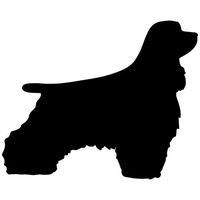 Cocker Spaniel Dog Decal Sticker (Black, Mirrored), Decal Sticker Vinyl Car Home Truck Window Laptop
