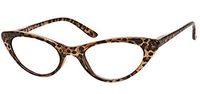 The Brit Cat Eye Reading Glasses, Full Frame Readers for Women +1.25 Brown Leopard (1 Microfiber Cleaning Pouch Included)