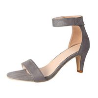 FengGa Thin High Heels Sandals Women's Summer Ankle Strap Ladies Pumps Wedding Party Evening Roman Shoes Gray