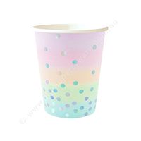 Illume Partyware Iridescent and Pastel Cup, Disposable, 10 Count, 9 Oz for Birthday Party, Kids Party, Unicorn Party
