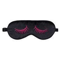 NMM Global 100% Mulberry Silk Sleep Mask Blackout, Cute Natural Sleeping Mask with Adjustable Elastic Strap, Satin Eye Cover for Men Women Adults (Red Eyelashes)