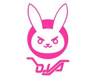Overwatch D.VA Bunny Symbol - Vinyl 4 Inches Tall (Color: Hot Pink) Decal Laptop Tablet Skateboard Car Windows Stickers