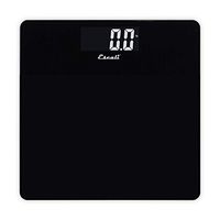 Escali B200B Glass Platform Bathroom Body Scale, Low Profile, LCD Digital Display, 440lb Capacity, Black
