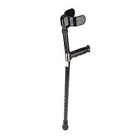 HYRL Aluminum Alloy Adjustable Forearm Crutches Elbow Disabled Walking Stick Telescopic Adjustment Anti-Slip Crutches,A