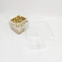 8oz/120z/14oz-50sets Souffle Dessert Cups， Clear Plastic Cups for Pudding cheese Ice Cream，Clear Plastic Disposable Portion Cups With Lids (14oz Square cup 50 sets)