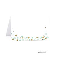 Andaz Press Mint Green Gold Glitter Boy Baby Shower Party Collection, Printable Table Tent Place Cards, 20-Pack, for Dessert Table Candy Buffet