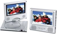 7" Spectroniq PDV-768 Widescreen Portable DVD Player w/Additional LCD Screen (Silver)