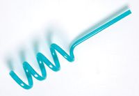 Slant Curley Straws Aqua Four Pack