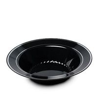 Fineline Settings 512-BKS Black & Silver 12 oz. Round Soup Bowl