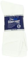 Diastar Comfy Feet Diabetic Socks, White, 13-15, 3 pack