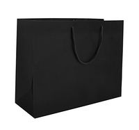 13 x 5 x 10" Black Matte - 100 Pack |Heavy Duty Standard Original Style Paper Tote Bag Set | Perfect for Gifts, Party, Baby Shower, Kid’s Birthdays, Weddings, Lunch & More