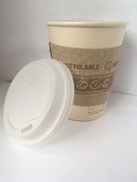 World Centric Compostable Tree Free Coffee Cup Combo 10 Ounce Cup, Lid and Sleeve (100 Sets)