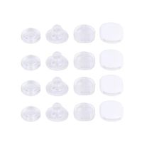 Milisten 100pcs Ear Clip Pad Clear Plastic Anti Pain Comfort Earring Cushions for Clip on Earring