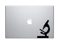 Science Icon #3 - Lab Microscope Magnification Art - 5" Black Vinyl Decal Sticker Car Macbook Laptop