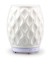 AromaHouse Aromavase Ultrasonic Ceramic Essential Oil Diffuser Nebulizer for Essential Oils and Fragrances Cool Mist Humidifier with Auto Shut-Off and 7 Color LED Lights (White)