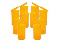 19 DRAM POP TOP Bottles Qty CASE Size Count Squeeze top Rx Pill Bottles Prescription Crafts Coins Storage Medicine 420 Containers Made in USA (10 PCS, Orange - Transparent)