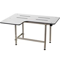 Seachrome SSR2-280225-PWS Signature Series Lift-Assist Transfer Shower Seat, L-Shaped Right-Hand, Wall Mounted, ADA, 28 Inch x 22.5 Inch, Solid White Phenolic, 28" x 22.5"