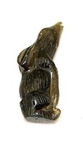 Moldavite Specimen Carved Moon Gazing Hare Polished Carving