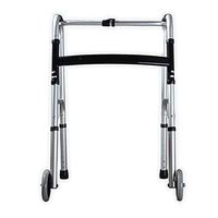 III- Walker Aluminum Alloy Double Handrails Two Rounds with Seat Collapsible Adjustable Height Elderly Man Walker Disabled Walking Rehabilitation Machine
