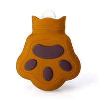 Ice-Beauty-ukzy Hot Water Bottle Silicone,Mini Hot Water Bag Microwave Heating for Kids Girls Women Winter for Body Hand Foot Warming Pain and Swelling Relief Brown