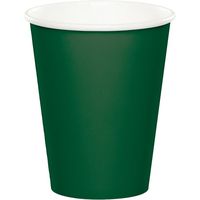 Creative Converting 563124B 240 Count Case Touch of Color Paper Hot/Cold Cups, 9 oz, Hunter Green