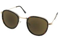 Semi Round Retro Reading Sunglasses Style R104 (Lite Tortoise/Gold Brown Lenses, 2.50)
