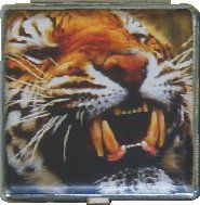 Eclipse Tiger King Size Cigarette Case (open mouth tiger)