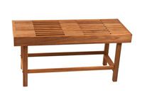 Teak Rigid Leg Bench with Slots | 37.5 in x 14 in | Burmese Teak | Handcrafted in America