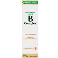 Nature's Bounty Vitamin B-Complex Sublingual Liquid, Aids Metabolism and Antioxidant Support, 2 Fl oz, 59 Doses, 3 Pack