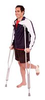 Carex Push Button Aluminum Crutches - Height Adjustable Crutches Adult Size Fits Individuals from 5'2" to 5'10" Tall, Completely Assembled with Crutch Pads, Hand Grips and Crutch Tips
