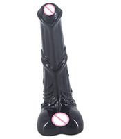 10inch Black Huge Smooth Dillos, Real-Skin Feel Toys Relaxing Stick for Couple - JYJ