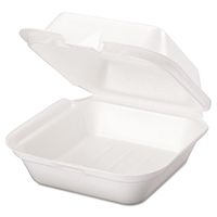 Genpak SN227 Snap It Foam Container, 6 2/5 x 6 2/5 x 3, White, Bag of 100 (Case of 2)