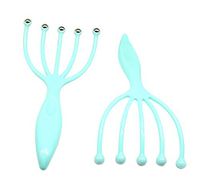 Head Massager,Protable Hand Held SPA Scalp Massager,SinLoon Steel Ball Run Blood Circulation Tool Equipment Stress Relax Blue (2-Pack)