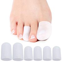 Gel Toe Caps Relieves Pain from Calluses, Corns, Hammer Toes, Overlapping Toes, Crooked Toes For Men and Women Inside Socks and Shoes (6 pack)